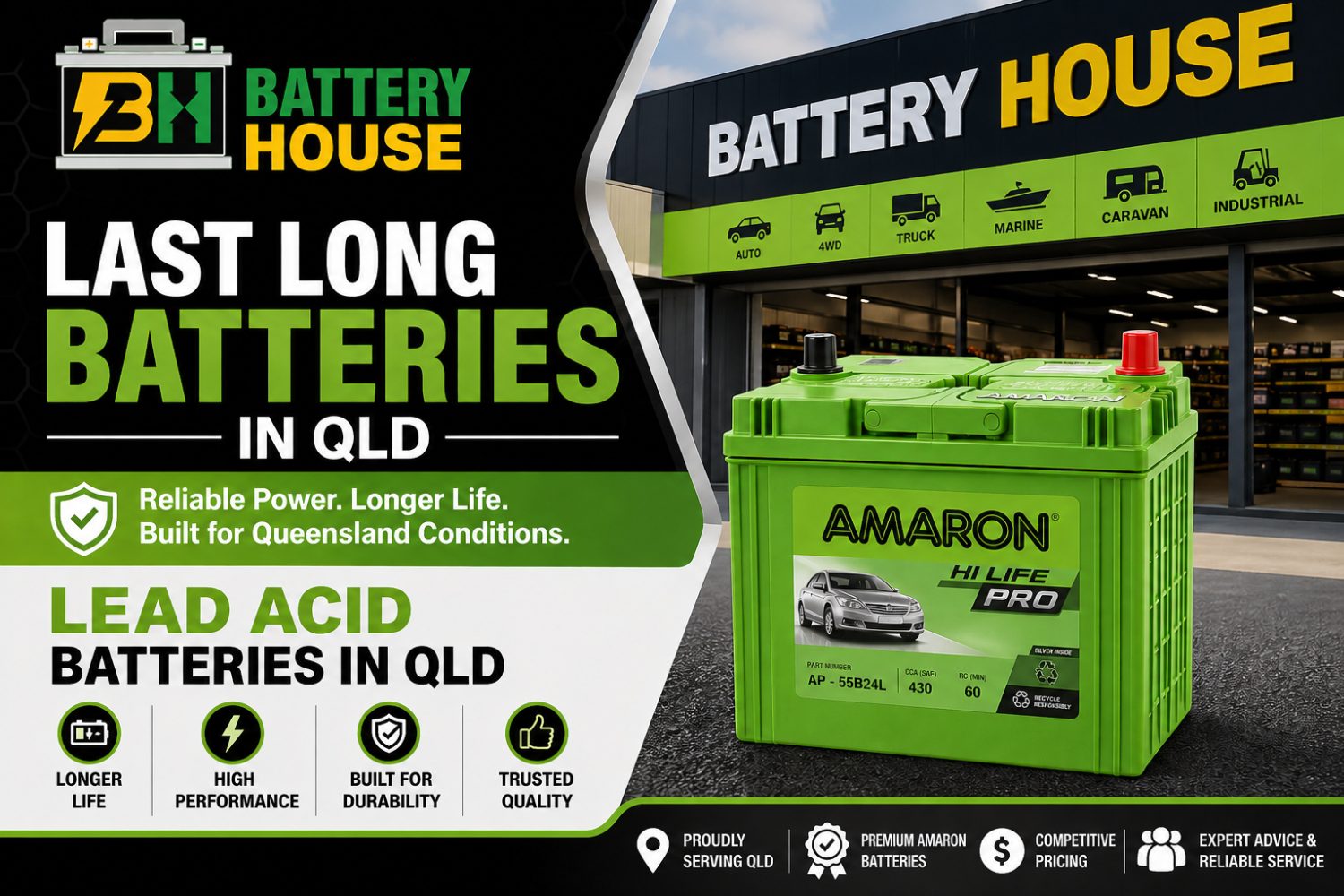 Best Last Long Batteries in QLD – Premium Lead Acid Batteries at Battery House